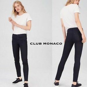 CLUB MONACO Dark Rinse Raw  Hem Skinny Jeans